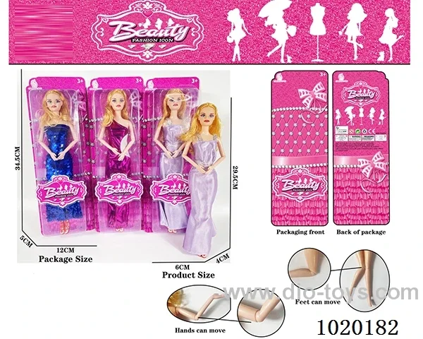 11.5inch 11-joint barbie doll 3sets mixed loading in blister card