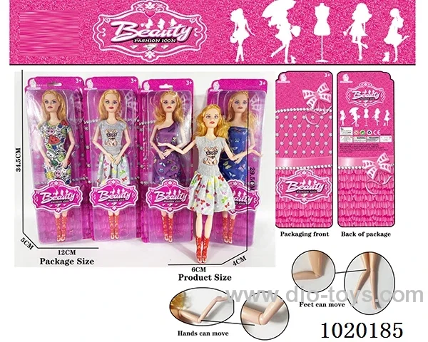11.5inch 11-joint barbie doll 4sets mixed loading in blister card
