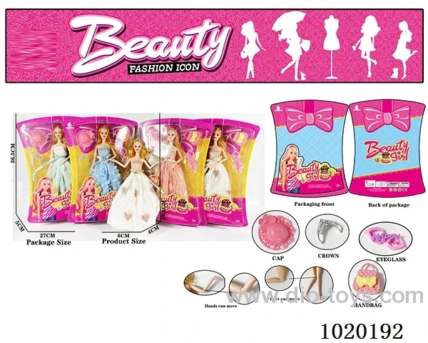 11.5inch 11-joint barbie doll 4sets mixed loading in blister card