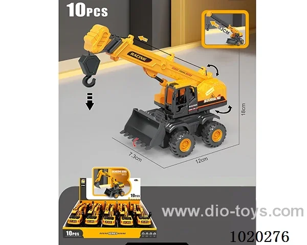 10pcs Inertial engineering vehicle in display box