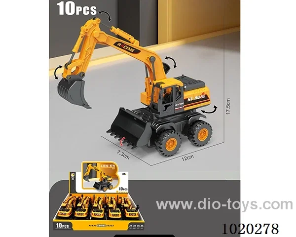 10pcs Inertial engineering vehicle in display box
