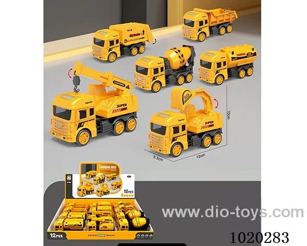 12pcs Inertial engineering vehicle in display box