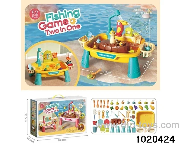 Electric dishwashing station + fishing (pink) in color box