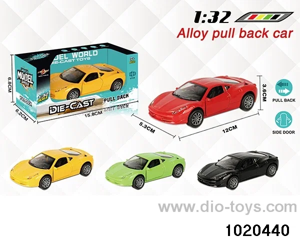 1:32 alloy pull back car in window box