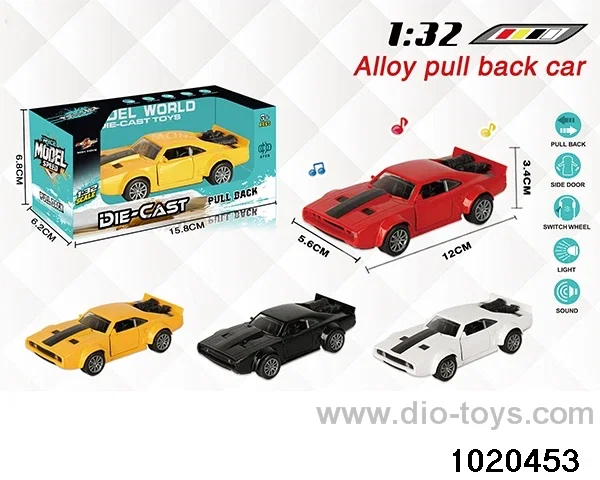 1:32 alloy pull back car W L/M in window box