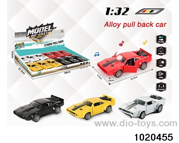 1:32 alloy pull back car W L/M in display box