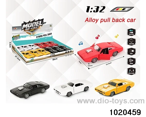 1:32 alloy pull back car W L/M in display box