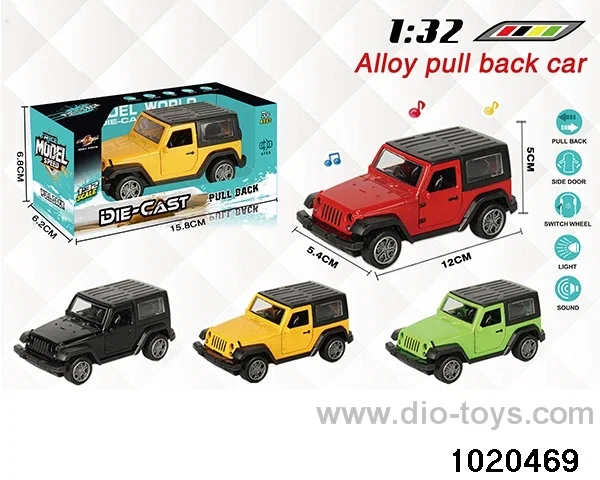 1:32 alloy pull back car W L/M in window box