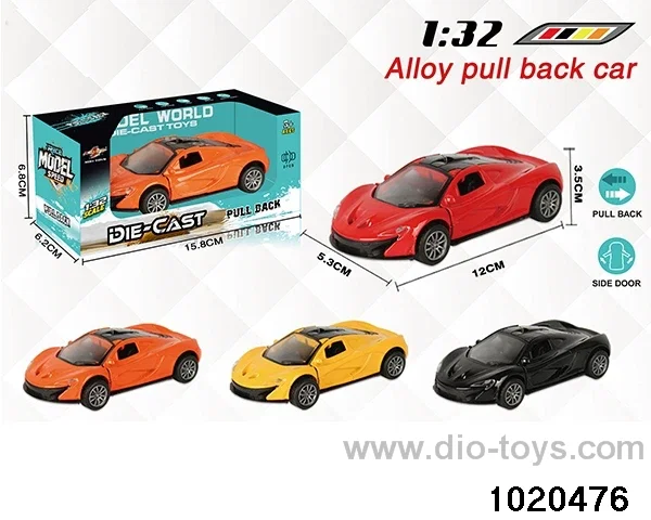 1:32 alloy pull back car in window box
