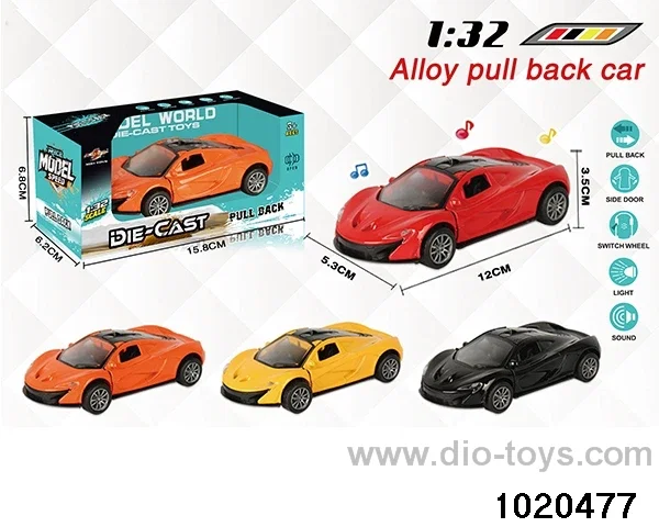 1:32 alloy pull back car W L/M in window box