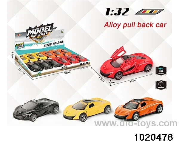 1:32 alloy pull back car in display box