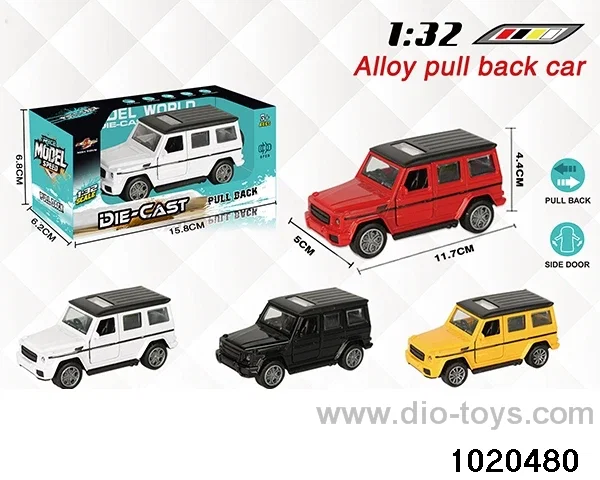 1:32 alloy pull back car in window box