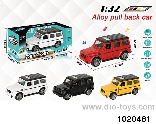 1:32 alloy pull back car W L/M in window box