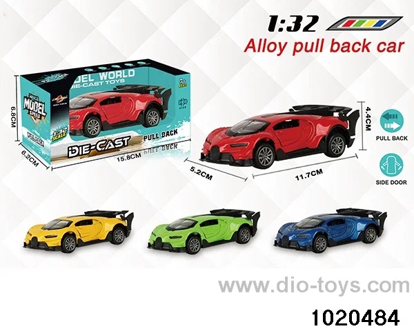 1:32 alloy pull back car in window box