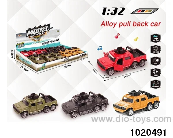 1:32 alloy pull back car W L/M in display box