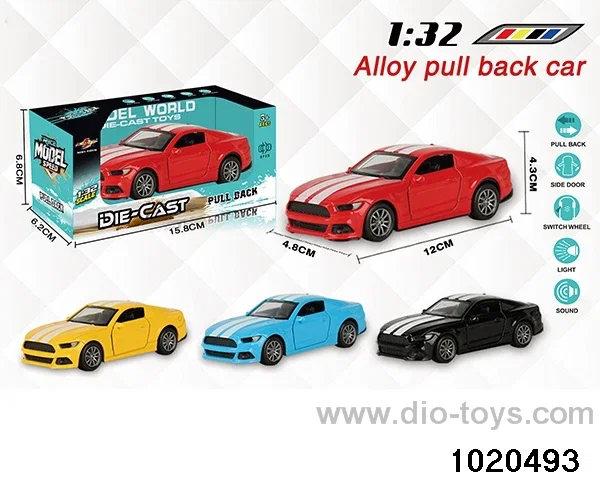 1:32 alloy pull back car W L/M in window box