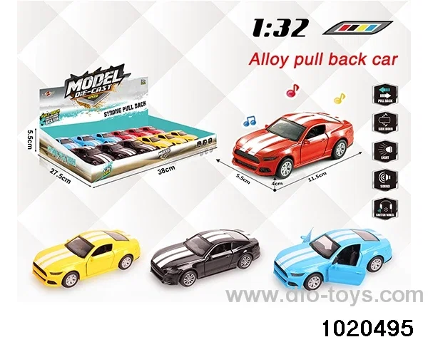 1:32 alloy pull back car W L/M in display box