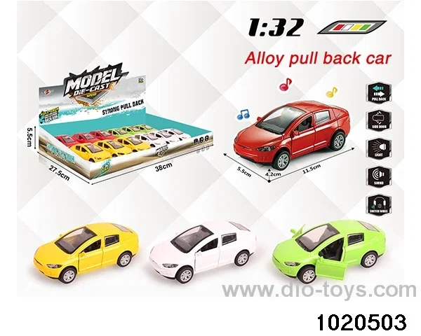 1:32 alloy pull back car W L/M in display box