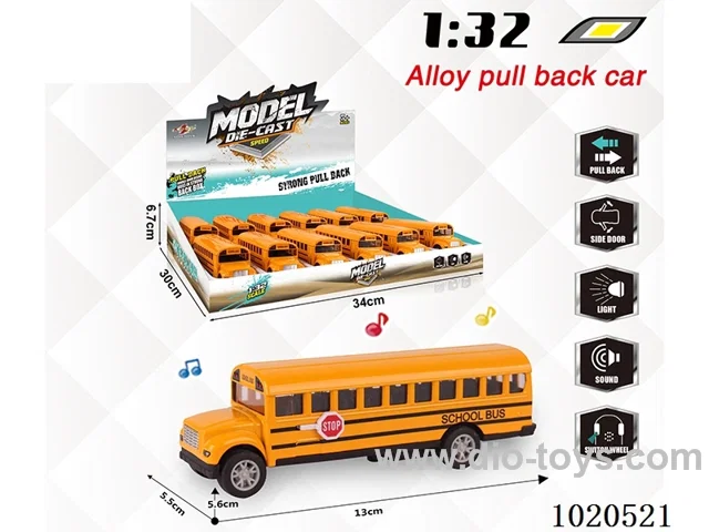 1:32 alloy pull back car W L/M in display box
