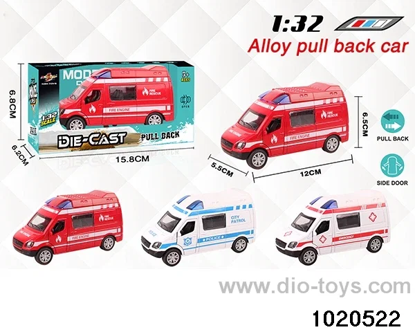 1:32 alloy pull back car in window box