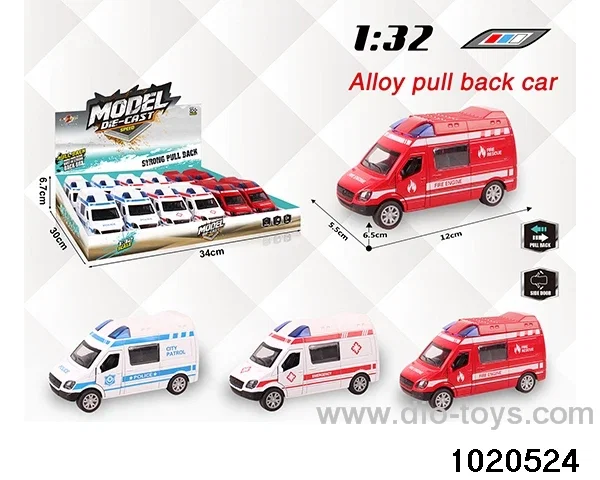 1:32 alloy pull back car in display box