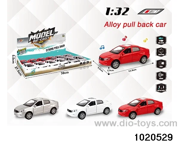 1:32 alloy pull back car W L/M in display box