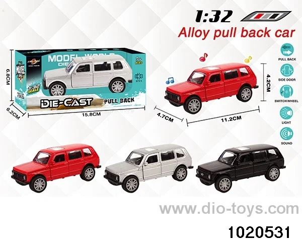 1:32 alloy pull back car W L/M in window box