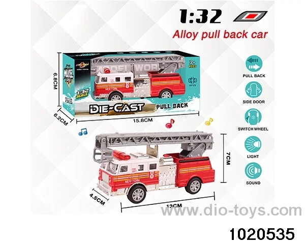 1:32 alloy pull back car W L/M in window box