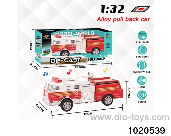 1:32 alloy pull back car W L/M in window box
