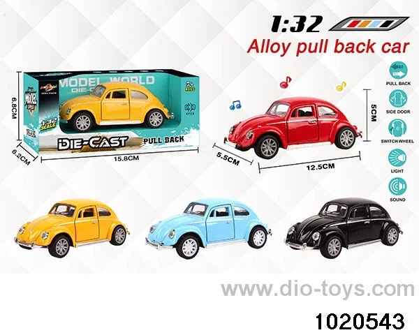 1:32 alloy pull back car W L/M in window box