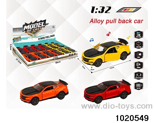 1:32 alloy pull back car W L/M in display box