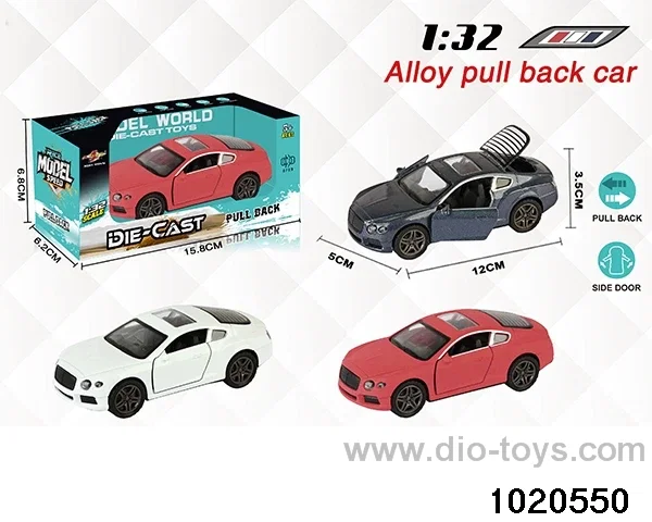 1:32 alloy pull back car in window box