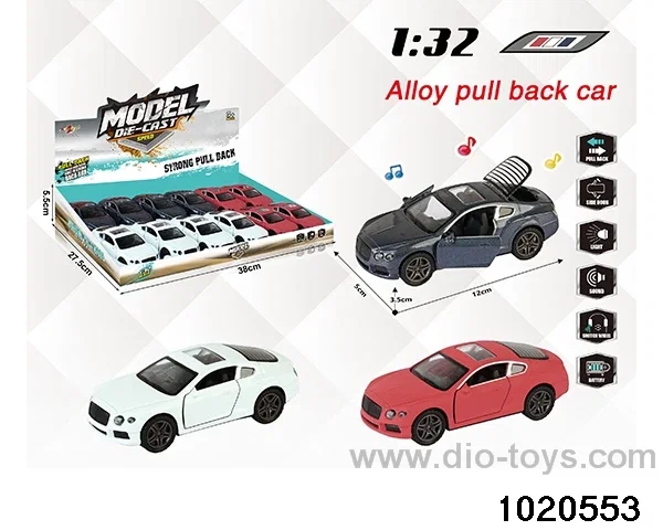 1:32 alloy pull back car W L/M in display box