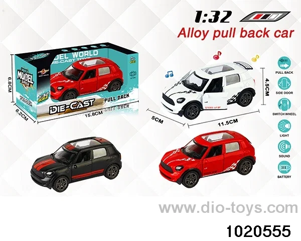 1:32 alloy pull back car W L/M in window box