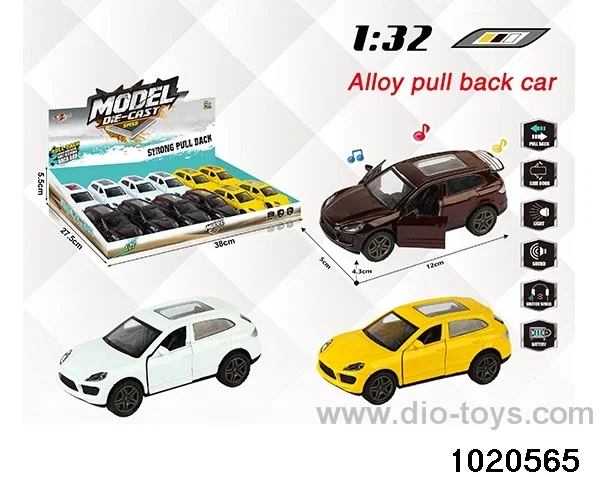 1:32 alloy pull back car W L/M in display box