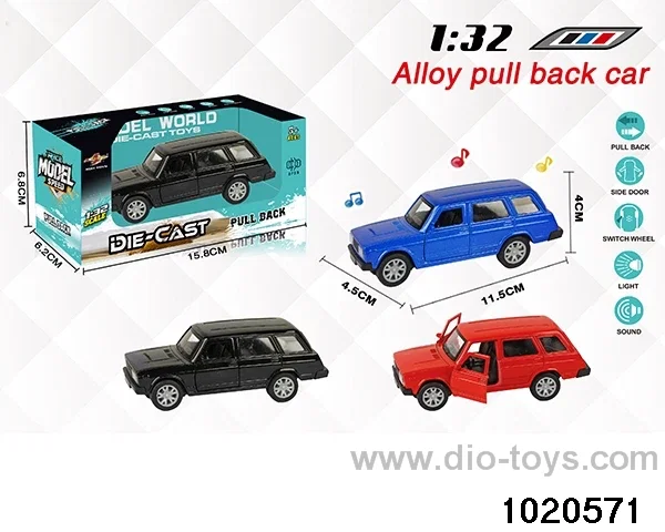 1:32 alloy pull back car W L/M in window box