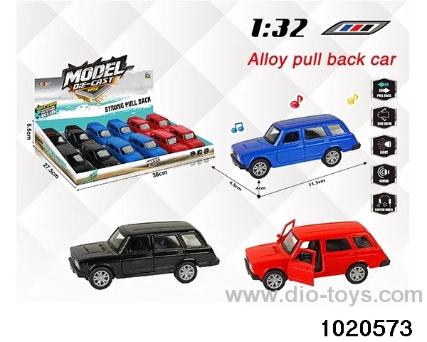 1:32 alloy pull back car W L/M in display box