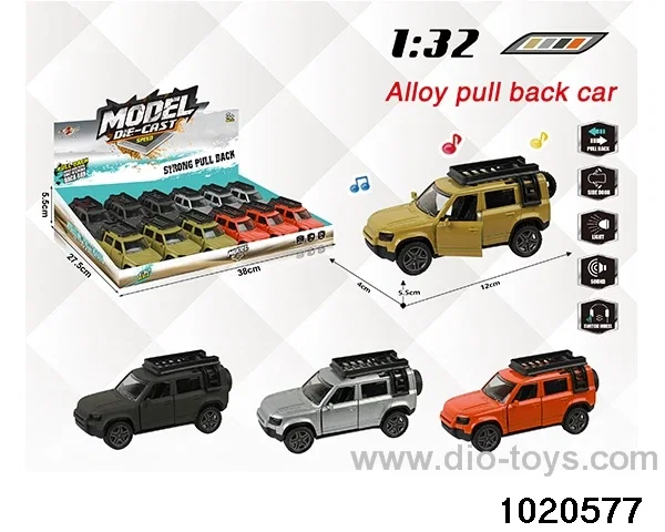 1:32 alloy pull back car W L/M in display box