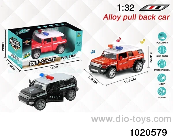 1:32 alloy pull back car W L/M in window box