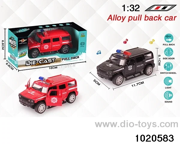 1:32 alloy pull back car W L/M in window box