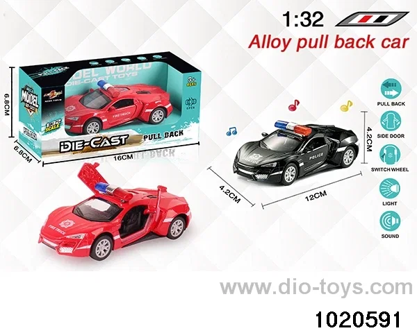 1:32 alloy pull back car W L/M in window box