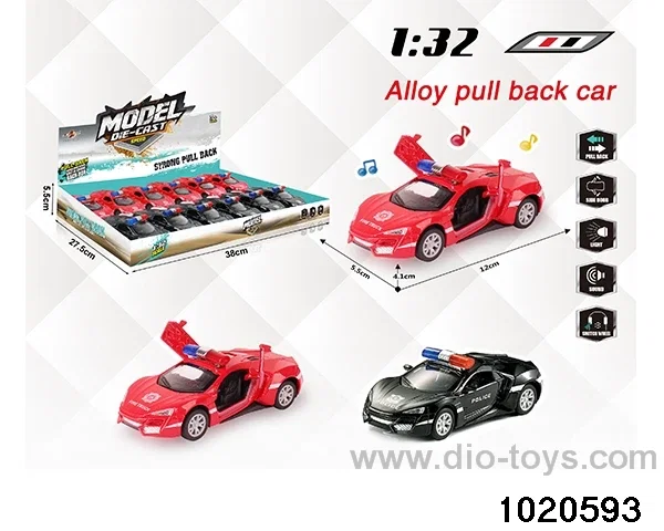 1:32 alloy pull back car W L/M in display box