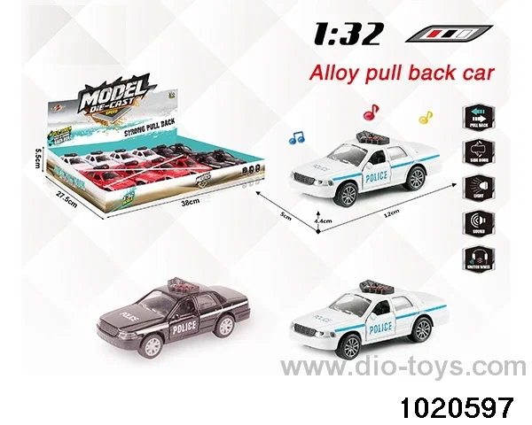 1:32 alloy pull back car W L/M in display box