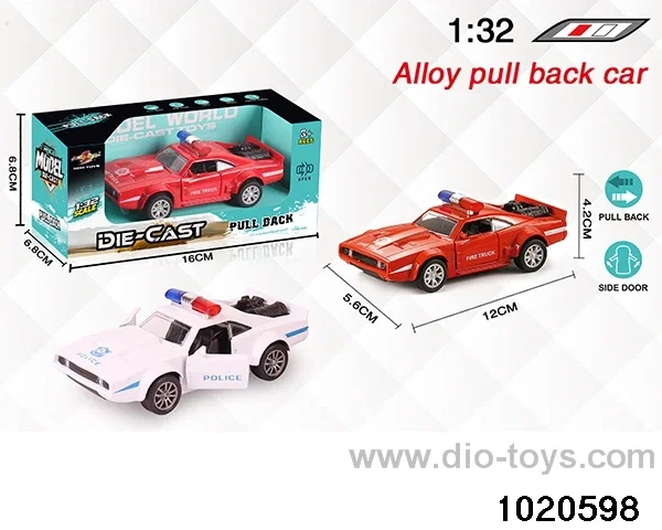 1:32 alloy pull back car in window box