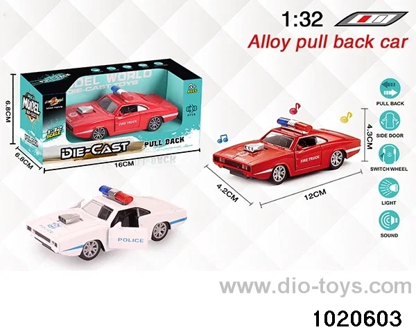 1:32 alloy pull back car W L/M in window box