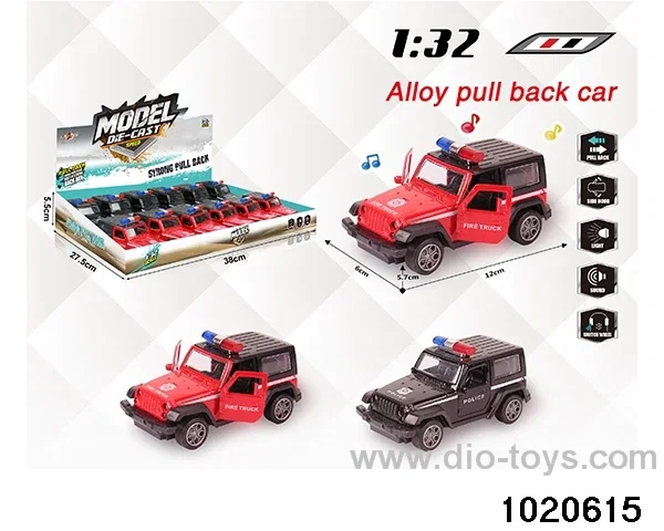 1:32 alloy pull back car W L/M in display box