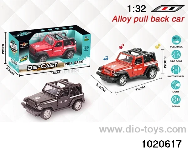 1:32 alloy pull back car W L/M in window box