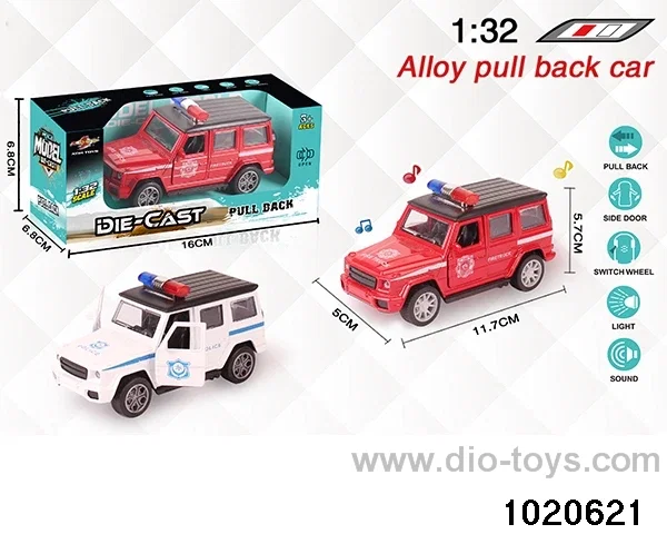 1:32 alloy pull back car W L/M in window box