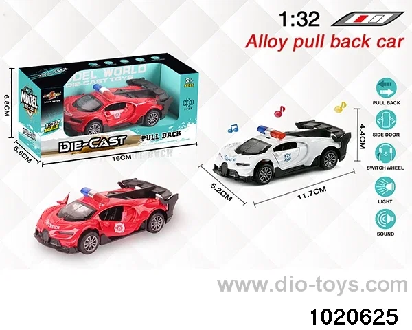 1:32 alloy pull back car W L/M in window box