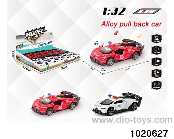 1:32 alloy pull back car W L/M in display box
